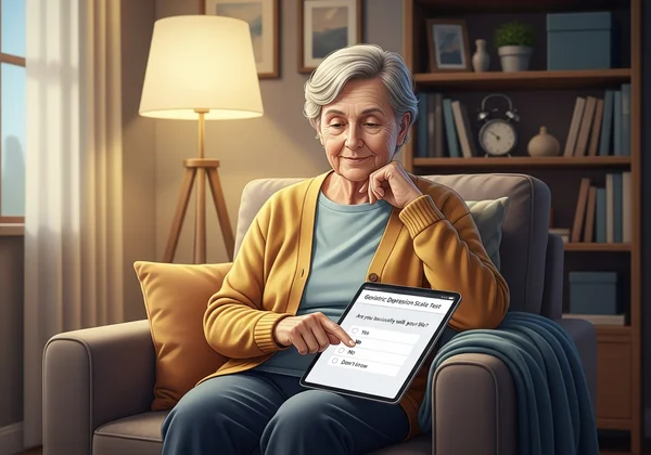 Warga emas mengambil ujian GDS di rumah menggunakan tablet