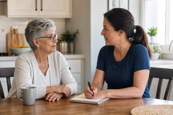 Caregiver discussing depression concerns
