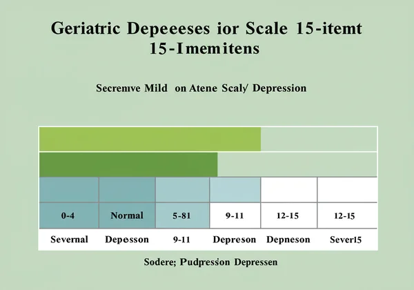 An infographic showing the GDS scoring ranges for depression.